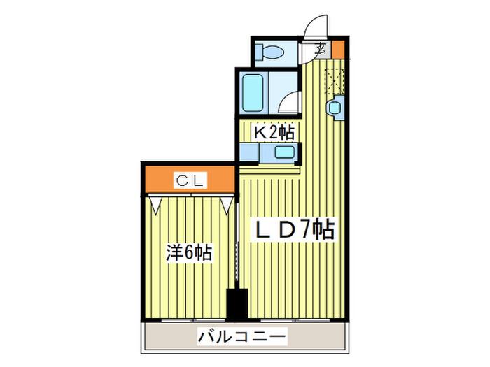 クリスタルファイブ(1LDK/3階)の間取り写真
