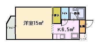 グランドール小松島(1K/2階)の間取り写真