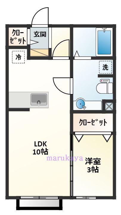 フローラ国立(1LDK/1階)の間取り写真