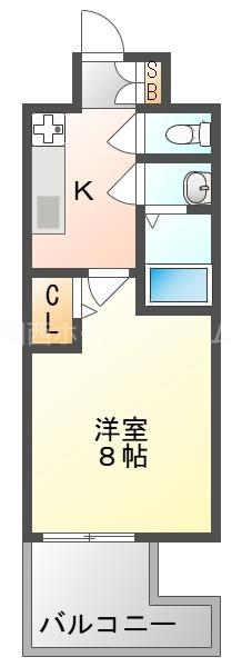 プレサンスNEO大和田STATIONベゼル(1K/11階)の間取り写真