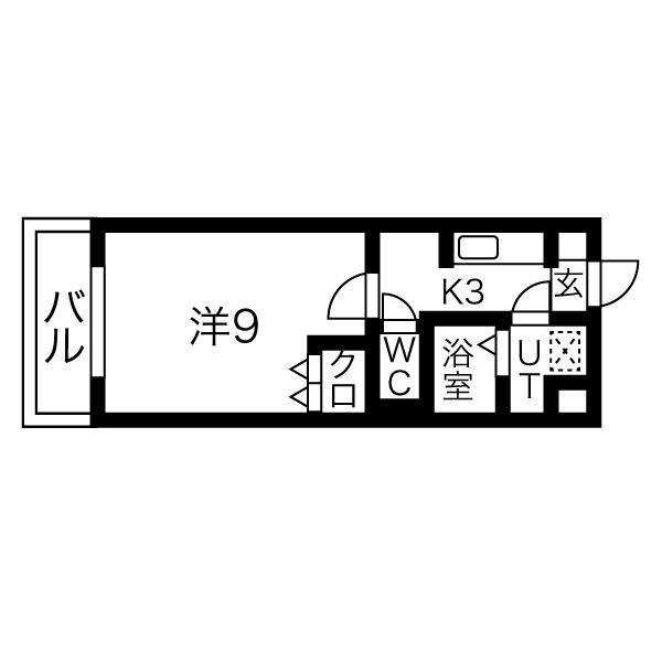 アイフォレスト(1K/1階)の間取り写真