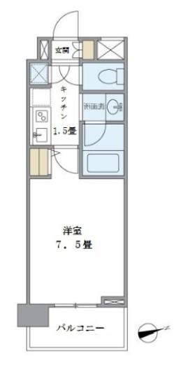 バンクサイドコート常盤(1K/6階)の間取り写真