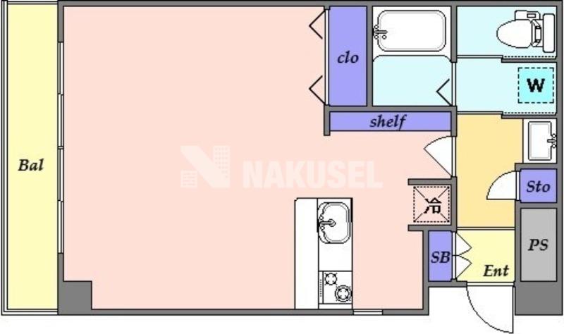 ハピネス三宿(ワンルーム/1階)の間取り写真
