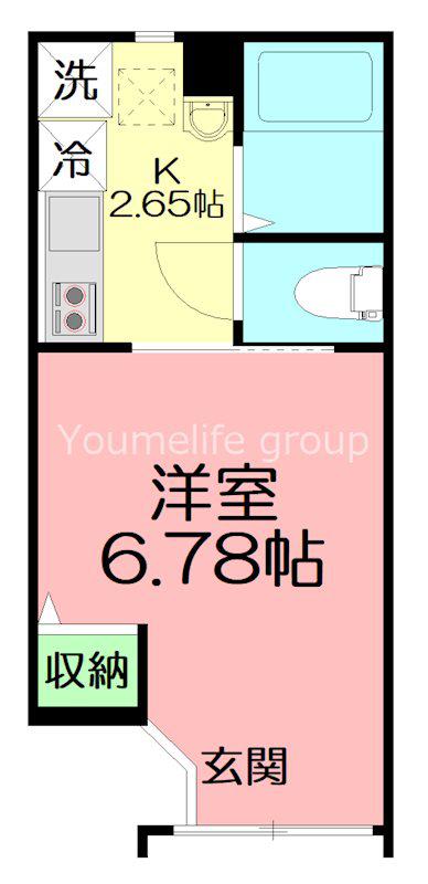 グラスプラス栄町II(1K/1階)の間取り写真