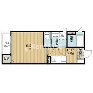AZUR江南(1K/2階)の間取り写真