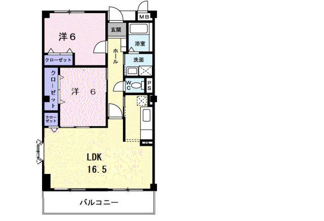 ラフィーネ生駒(3LDK/2階)の間取り写真