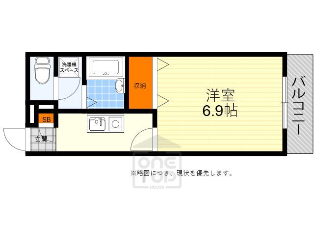 アムール花(1K/1階)の間取り写真