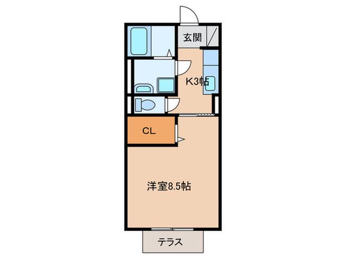 メゾン富貴(1K/1階)の間取り写真