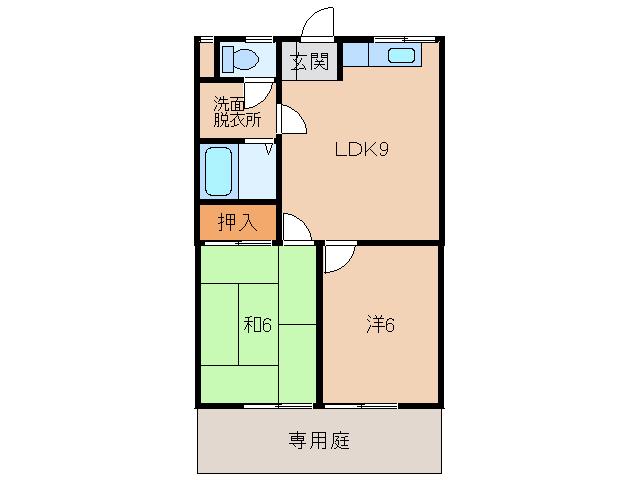グリーンフル谷口(2LDK/1階)の間取り写真