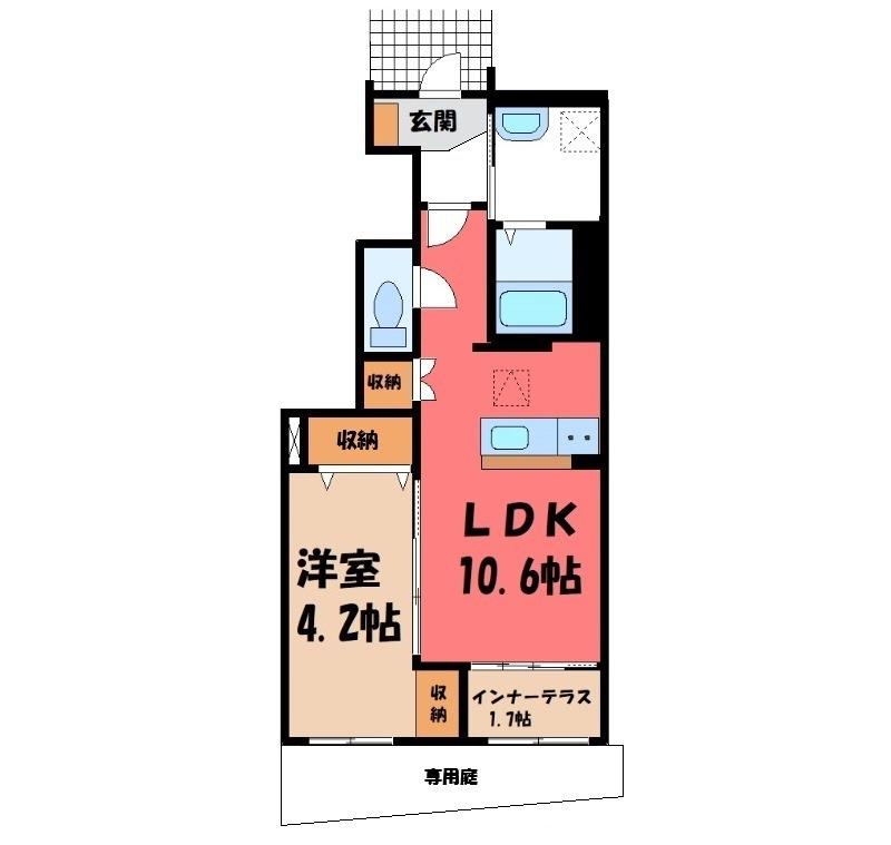 ソラーレ(1LDK/1階)の間取り写真
