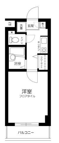 グランディール墨田(1K/2階)の間取り写真