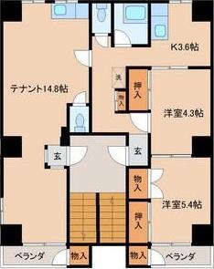 TAKEビル(2LDK/3階)の間取り写真