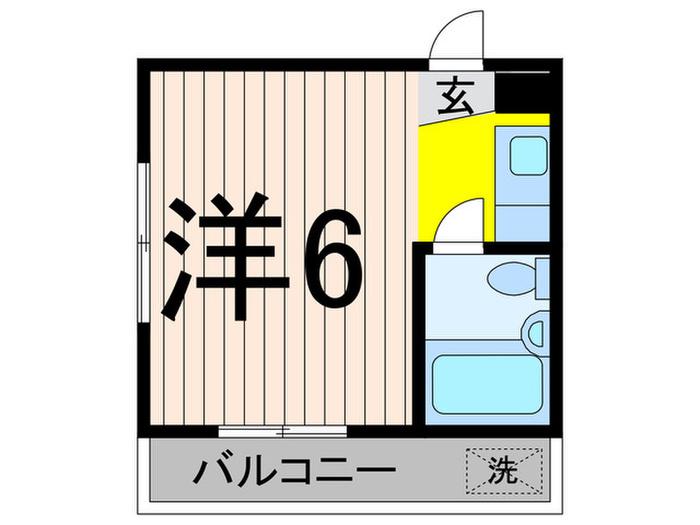 カスティル松葉(ワンルーム/3階)の間取り写真
