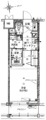 ハーモニーレジデンス新宿御苑 THE ウエスト(1K/3階)の間取り写真