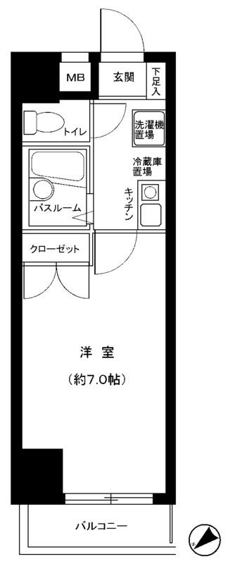 パレドール九段下(1K/6階)の間取り写真