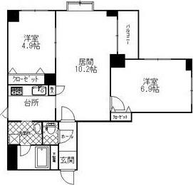 フジエール菊水(2LDK/6階)の間取り写真