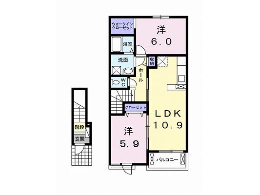 ボニート(2LDK/2階)の間取り写真
