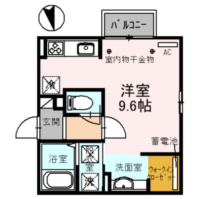 COCOAIR(ワンルーム/1階)の間取り写真