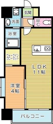 ONE PROJECT三萩野(1LDK/3階)の間取り写真