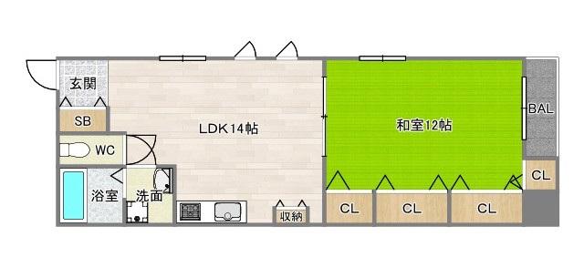 KS今川(1LDK/1階)の間取り写真