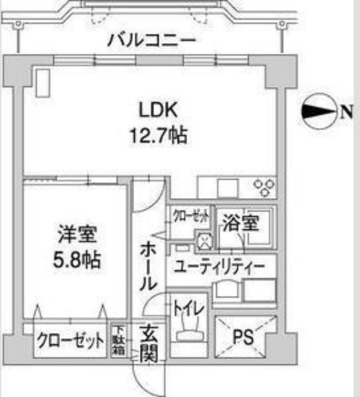 ル・ノール北9条(1LDK/5階)の間取り写真