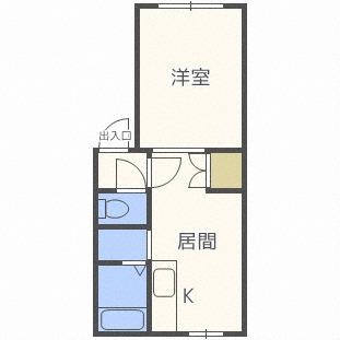 メゾンド栄町(1DK/4階)の間取り写真