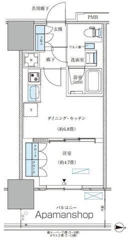 パークアクシス西大島コンフォートスクエア(1DK/7階)の間取り写真
