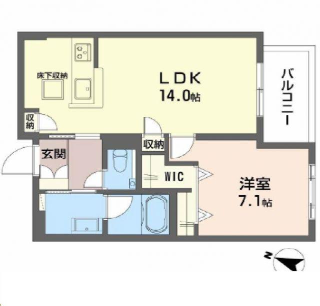 シャーメゾン シエロ(1LDK/1階)の間取り写真