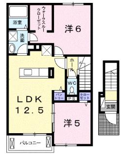 グランプラスB(2LDK/2階)の間取り写真