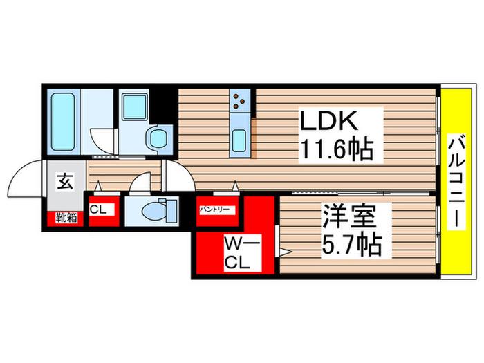 リヴェール・アセットI(1LDK/3階)の間取り写真