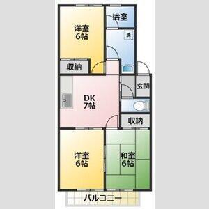 サニーコート今川B(3DK/2階)の間取り写真