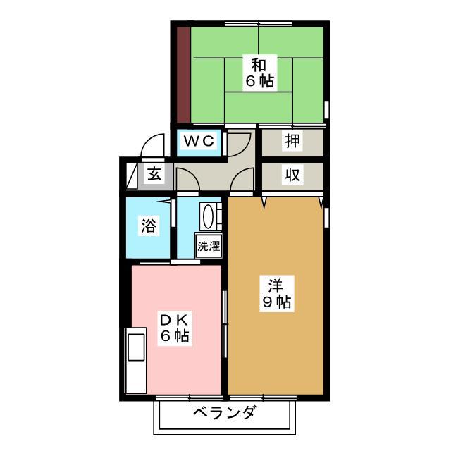 グレイス・ランドA (2DK/2階)の間取り写真