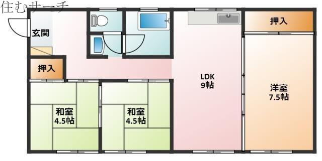 祇園コーポ(3DK/5階)の間取り写真