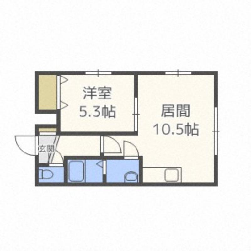 グランメール北1条(1LDK/4階)の間取り写真