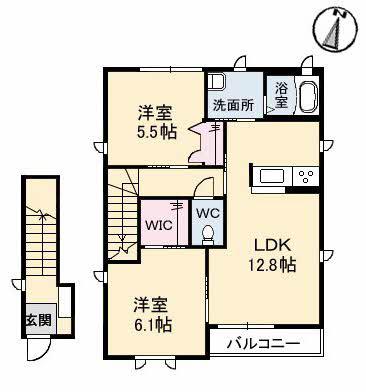 サン・ソニアB棟(2LDK/2階)の間取り写真