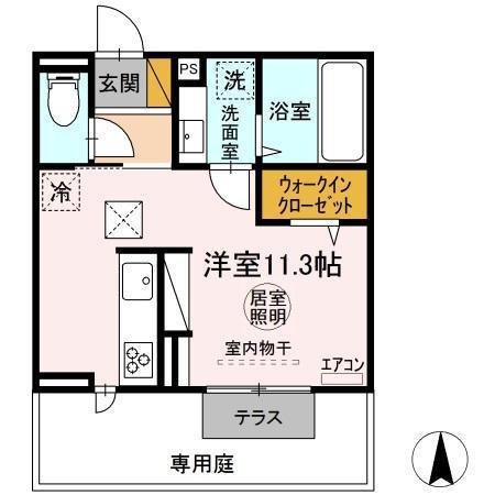 エストレーラ金田西(ワンルーム/1階)の間取り写真