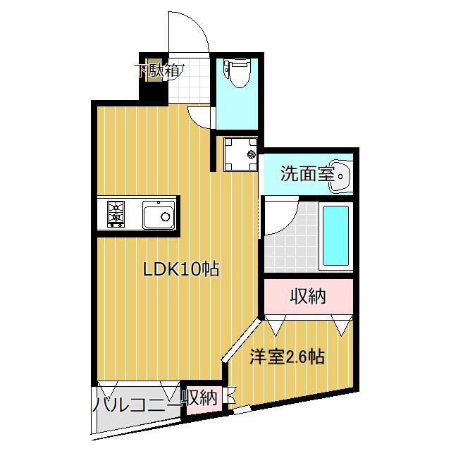 静岡鉄道静岡清水線 新静岡駅 徒歩4分 8階建 築21年(1LDK/7階)の間取り写真