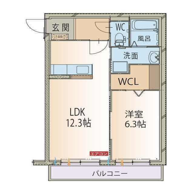 ARATA壱番館(1LDK/2階)の間取り写真