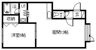 CASTLE.M(1LDK/1階)の間取り写真