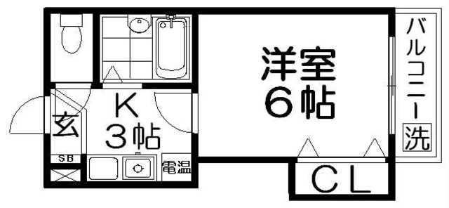 スタジオM(1K/5階)の間取り写真