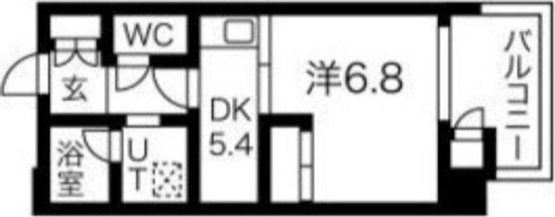 リーブル25(1DK/4階)の間取り写真