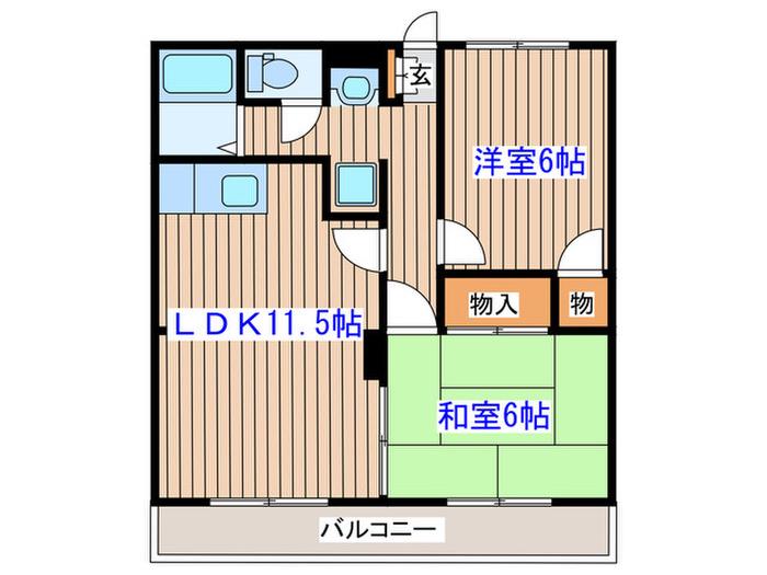 サンライズ舘A棟(2LDK/2階)の間取り写真