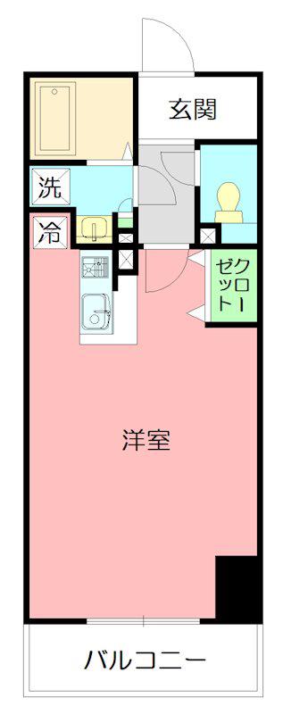 ETERNA(ワンルーム/9階)の間取り写真