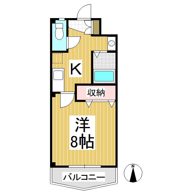 TRENDY21(1K/2階)の間取り写真