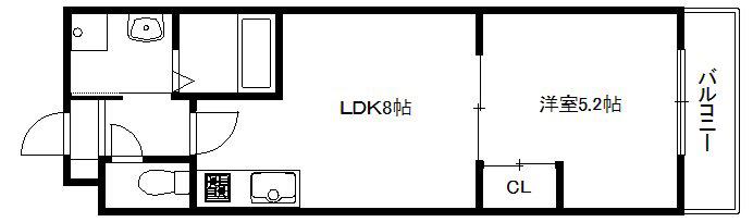 サクシード藤森(1LDK/4階)の間取り写真