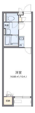 クレイノ西三次II(1K/2階)の間取り写真