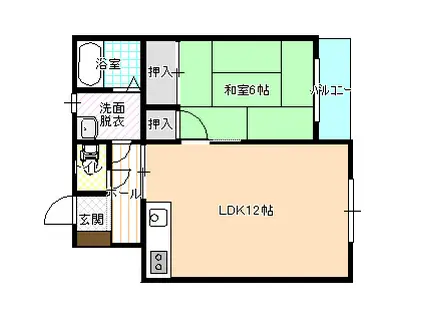 エルハウス(1LDK/2階)の間取り写真