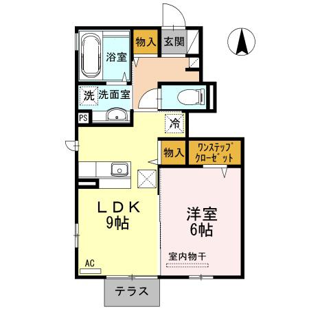ヴィレッジロイヤル白鳥 D(1LDK/1階)の間取り写真