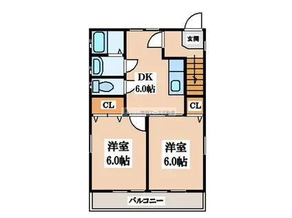 ザハウスオブマダムジュエルA棟(2DK/1階)の間取り写真