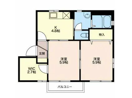 BONNE HOPE MOON B セ(2K/1階)の間取り写真